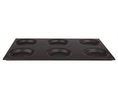 Ollas Agnelli cosa183/S06 Bandeja gastronorm Antiadherente 6 moldes, Aluminio, 53 x 32.5 cm