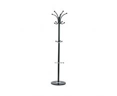 Compactor Perchero Iris con 14 ganchos y paragÃ¼ero, fabricado en metal de acero, 37 x 37 x 178cm, negro, RAN10969