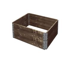 Jardinera elevada de 60 x 80 x 19,5 cm, de Madera de Abeto, Juego de 2 Unidades, Extensible, Lacado Gris
