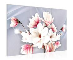 Runa Art 208231b - Cuadro de pared (120 x 80 cm, lienzo de fieltro, formato XXL, 3 piezas, fabricado en Alemania, listo para colgar), diseÃ±o de magnolias