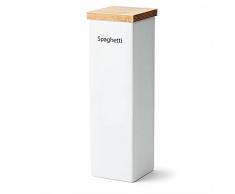 Continenta Bote Espaguetis de cerÃ¡mica, con Tapa de Madera y Silicona Anillo, 10Â x 10Â x 34Â cm