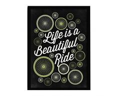 SuperStudio LO+DEMODA Cuadro con Marco, diseño Life is a Beautiful Ride, 33 x 43 cm, 1.5x33x43 cm