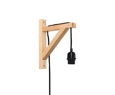 Aplique de pared, 100% madera , negro, 22x20x6, casquillo E 27