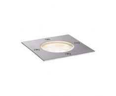 Paulmann Floor 94227 Luminaria LED Plug & Shine, empotrable en suelo, cuadrada, incl. 1x3,6 W IP65, reg, exterior, inox, metal, plástico, 3000 K, 3.6 W, Acero inoxidable, ⡠100x100mm