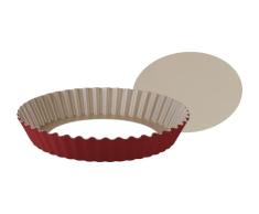 Tramontina BRASIL - Molde para tartas (24 cm, antiadherente, borde ondulado), color rojo