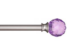 AmazonBasics - Barra de cortinas decorativa de 1,6 cm con remates de bola facetada, 122 cm, Morado