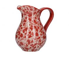 London Pottery C001004 - Jarra de agua para leche, gres, Rojo/Blanco, 430 ml
