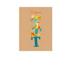 Komar Wandbild Von ABC Animal T | Poster, Bild, Wohnzimmer, Schlafzimmer, Dekoration, Kunstdruck | ohne Rahmen | P036T-40x50 fotomural, carbÃ³n