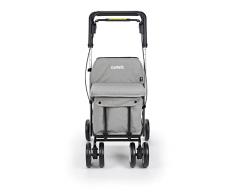 Carlett â Carro de la Compra y Andador con Asiento para Ancianos - Carrito Plegable para Supermercado de 4 Ruedas, con Bolsa ExtraÃ­ble 29L/15kg â Modelo Comfort, Color Gris Claro