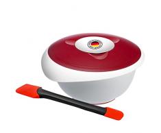 Westmark set de cocina y horneado, 2 piezas, vaso con tapa 3,5 l y rascador de masa con elementos de silicona extraÃbles, plástico/silicona, Duo, Blanco/Rojo/Negro, 315522E6