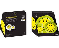 zak! designs 6662 Smiley - Vajilla infantil (3 piezas), melamina, verde, 22 x 9,5 x 22,5 cm