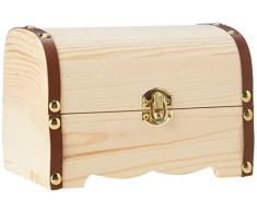 Glorex Cofre del Tesoro de la Marca GmbH 6 2003 215, Hecho de Madera de Pino, Mezcla FSC, Madera, Naturaleza, 18 x 13 x 12,5 cm