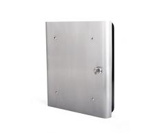 PAVO Premium Armario de Llaves/Seguridad con Llave/Clave de Almacenamiento con un diseño Frontal para 54 Llaves – Acero Inoxidable/Negro, Metal, INOX/Negro