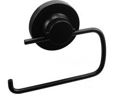 Cornat T3402611 Style-Portarrollos de Papel higiÃ©nico 3 en 1 (3 Opciones de fijaciÃ³n con Ventosa, Adhesivo y Taladro, sin Tapa), Color, Negro (Mate)