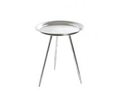 Haku Möbel Mesa Auxiliar, Metal, Plata, Ø 38 x H 47 cm