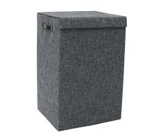 JVL Shadow - Cesta plegable para ropa sucia con tapa