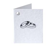 Mopec Tarjeta librito con alianzas Plateadas, Pack de 100 Unidades, Cartulina, 0.02x6.50x4.00 cm
