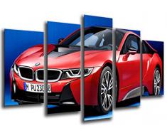 Cuadros Camara Poster FotogrÃ¡fico Coche Deportivo, BMW i8, Rojo TamaÃ±o total: 165 x 62 cm XXL, Multicolor