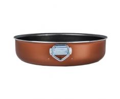 Moneta Zecchino, Molde Alto para Tartas, Aluminio antiadherente, Cobre, 28 cm