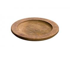 LODGE Protector Mesa Redondo-Madera Nogal 24,3cm INLODGE.U5RP, Inoxidable