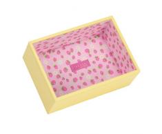 STACKERS Junior Nuevo para 2014Â Amarillo de Profundidad Abierto Compartimentos Joyero con Forro de Fresas