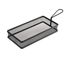 APS 40629 SNACKHOLDER - Cesta para aperitivos (acero inoxidable, 26 x 13 x 5 cm), color negro