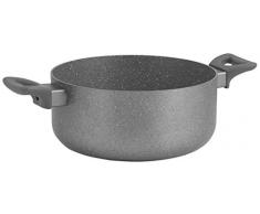 H&H Stone Cacerola Antiadherente, con Fondo de inducción, Piedra, Gris, 20 cm