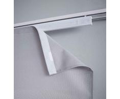 Juego de 4 rieles plegables de 60 cm, color blanco, para cortina corredera, barra de contrapeso, rodillos y deslizadores en X para su uso en cualquier sistema de rieles existente, 20190417S