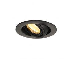 SLV luminaria empotrable de techo SUPROS 78 / Foco led, luz de inundación, proyector de techo, iluminación de interior / 3000K 12 W 700lm negro regulable 60 grados