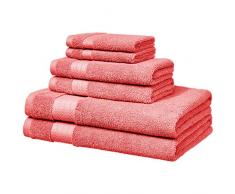 AmazonBasics - Toallas de altas prestaciones, 2 de baño, 2 de mano y 2 de lavabo, Rosa coral