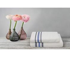 Kate Suave Set de Toallas 1+1, Gris Claro/Blanco, 40x55-50x100