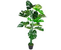 Leaf Planta Monstera Artificial de 120 cm en Maceta Negra