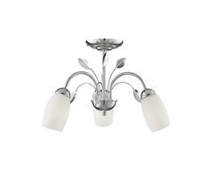 Colección de iluminación 700016 E14 rosca Edison pequeña de techo 40 Watt 3 33, cromado