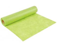 Viphome Camino de Mesa Efecto Tela 30Â x 720Â cm, Verde, 30 x 720
