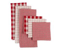 DII Toallas de cocina tejidas de algodón pesadas, absorbentes de secado para cocinar y hornear diariamente, cheques de vacaciones, 45,7 x 71,1 cm y paño de cocina de 13 x 13 cm