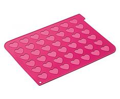 silikomart Mac03 Tapete para Realizar 42 Macarons con Forma de corazón, Color Terracota