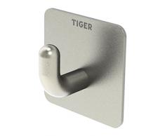 Tiger Gancho Pinky para Ropa y Toallas, FijaciÃ³n Adhesiva, 2.6 x 4 x 4 cm, Acero Inoxidable Cepillado