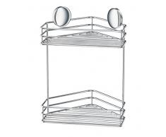 Smedbo Doble Esquina Ducha Cesta diseÃ±o Autoadhesivo de Acero Inoxidable Cromado, Color Plateado