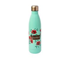 Botella agua acero inoxidable Frid Kahlo - Botella metálica 500ml, Botella térmica reutilizable - Aislamiento Doble Pared, Botella Termica de FrÃo/Caliente - Producto con licencia oficial