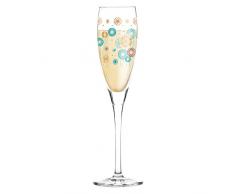 RITZENHOFF Pearls Edition Vaso de espumoso, Cristal, türkis/Petrol/Rose Gold, 3.8 cm
