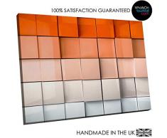 WOYW WTD mantiburi AB325 - Lienzo Decorativo (Marco de 75 x 50 cm, se Puede invertir lateralmente), diseño de Cuadros, Color Naranja