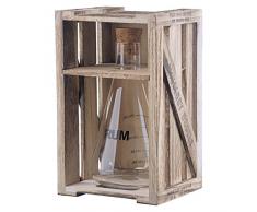 Artland Decantador Mezclador de 295 ml para Vermut, Triple Sec y Amargos, en Caja de Regalo de Madera, tamaño Mediano, Vidrio, Transparente, 12 x 12 x 22.5 cm