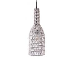 Lussiol 250271 - Lámpara de techo (mimbre, 60 W, 15 cm de diámetro, 60 cm de altura), color gris