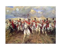 Thompson Scotland Forever Battle Waterloo Painting Premium Wall Art Canvas Print 18X24 Inch Escocia Batalla Agua Pintura pared