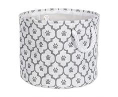 DII - Cesta de almacenamiento de juguetes y accesorios para mascotas de tamaÃ±o pequeÃ±o, redondo, 30,5 cm de diÃ¡metro x 22,86 cm de alto, organizador plegable para decoraciÃ³n del hogar, juguete para mascotas, mantas, correas, etc.
