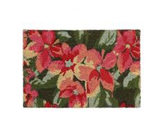 Relaxdays Felpudo Fibra de Coco, Tapete Puerta, con Flores, 40x60cm, Resistente a Intemperie, Antideslizante, Multicolor, 90% 10% plÃ¡stico