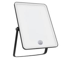 Levitantes Proyector negro 20W 6500K para exterior IP65, foco led exterior con sensor de movimiento, foco exterior 1800 lm para construcciÃ³n, fachadas, terrazas, cable 300 mm