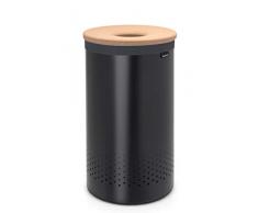 Brabantia 120022 Cubo para la Colada, Metal, Negro Matt, 60 L