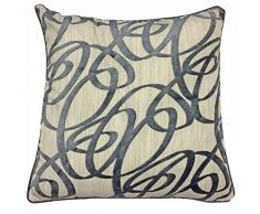 Just Contempo espiral de terciopelo funda para cojín, 43 x 43 cm), color gris pizarra