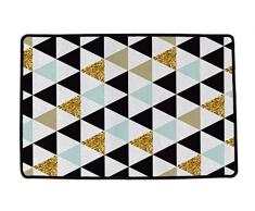 Butter Kings Mantequilla Reyes triángulos de oro multifuncional alfombra, multicolor, 90 x 60 cm